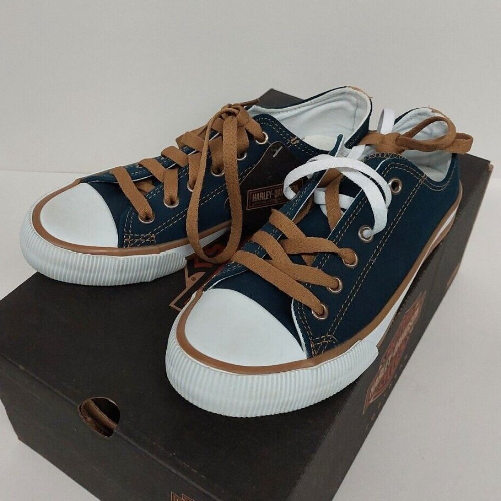 GENUINE HARLEY DAVIDSON Women's Burleigh Blue Athletic Sneakers D84589